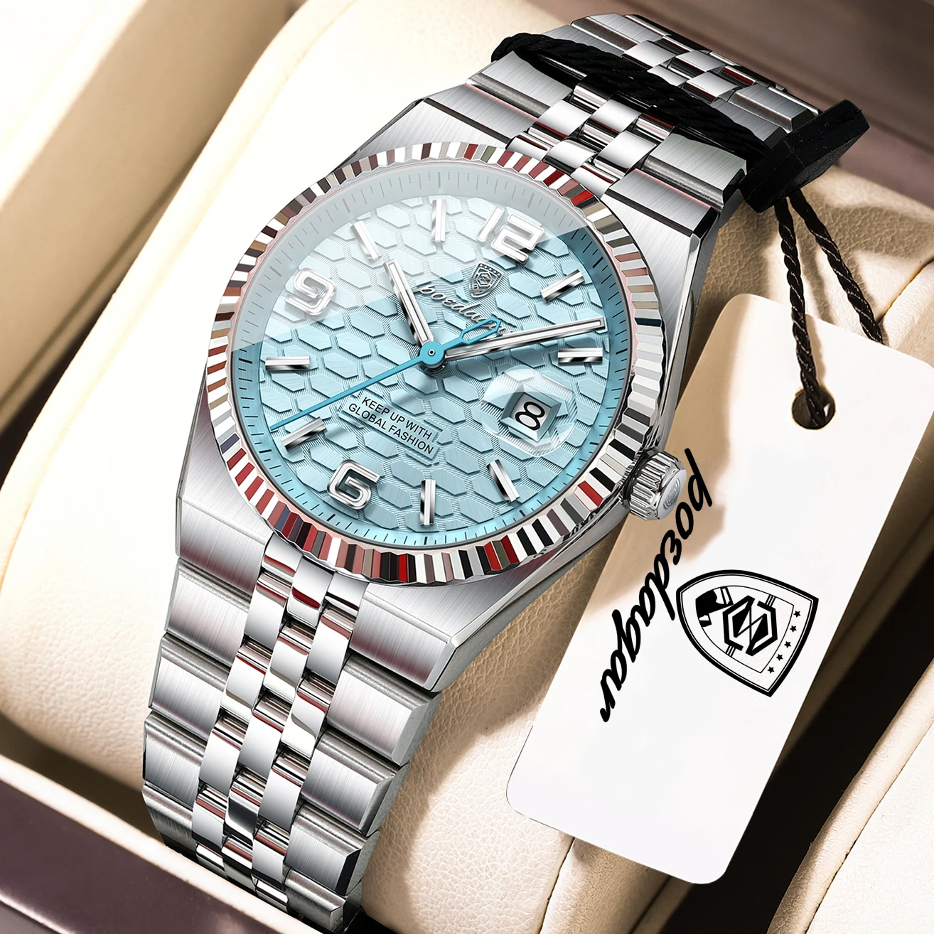 POEDAGAR Top Quartz Women's Watches Luxury Stainless Steel Date Woman Clock Luminous Waterproof Fashion Ladies Wristwatch Reloj