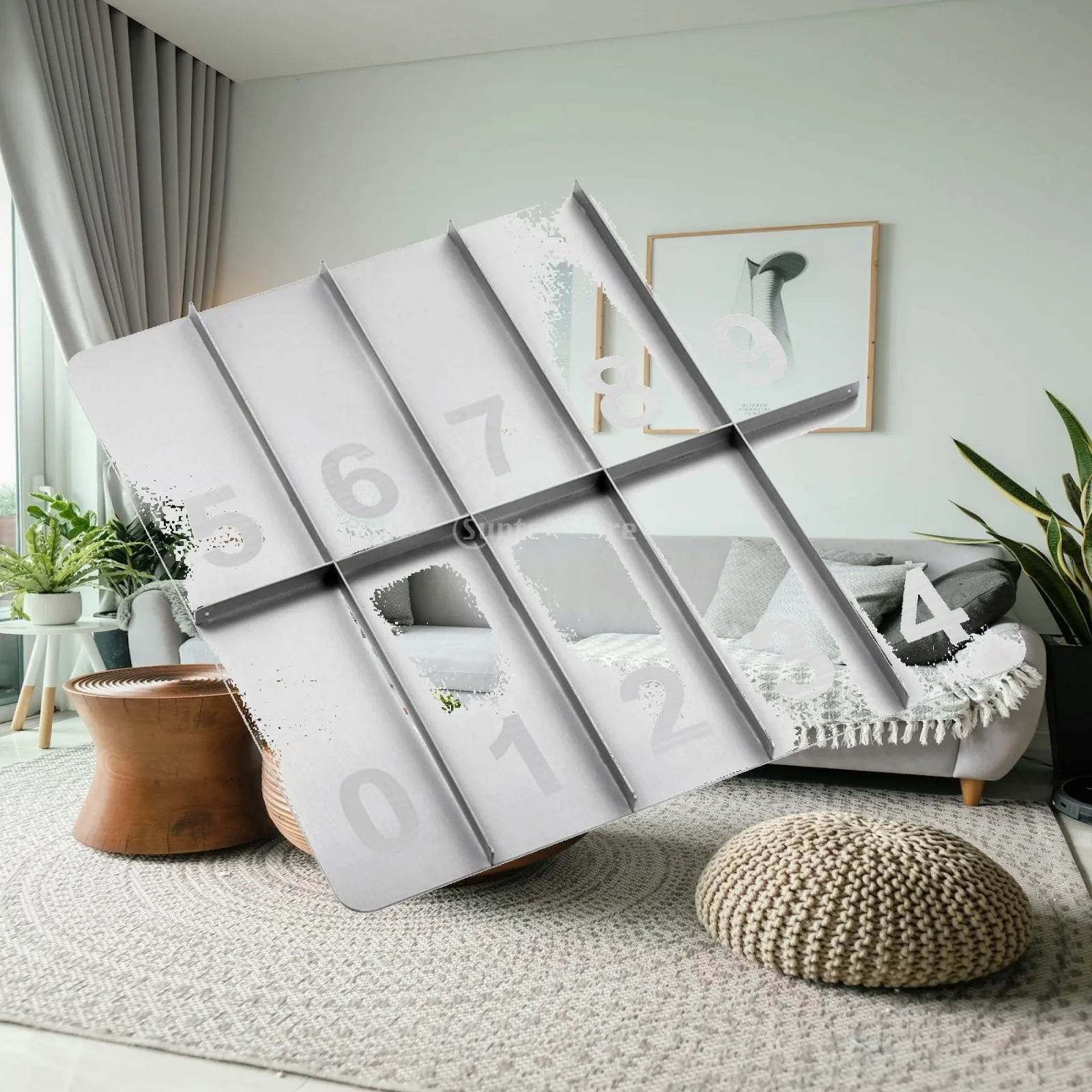 Matte Silver Steel Cup Tray Rack Divided Slots for Event Catering Drink Management
