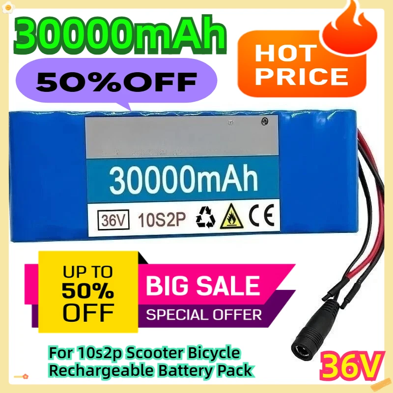 

For 36V 30000mAh 10s2p Scooter Bicycle Rechargeable Battery Pack