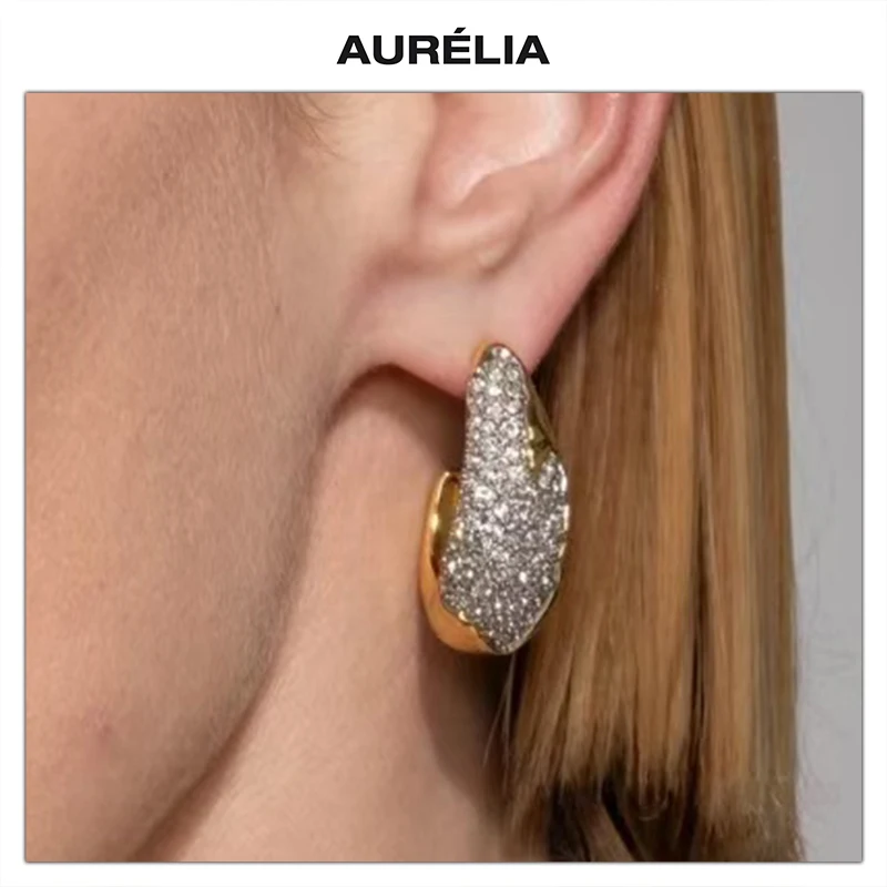 

Europe American Design Gold Silver Water Droplet Earrings Women Party Luxury Jewelry Trend
