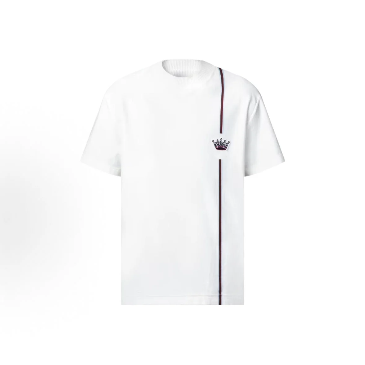 

Adam26SS Unisex Crown round Neck Short Sleeve T-Shirt White Casual Style Standard Fit V-neck T-shirt for Men And Women