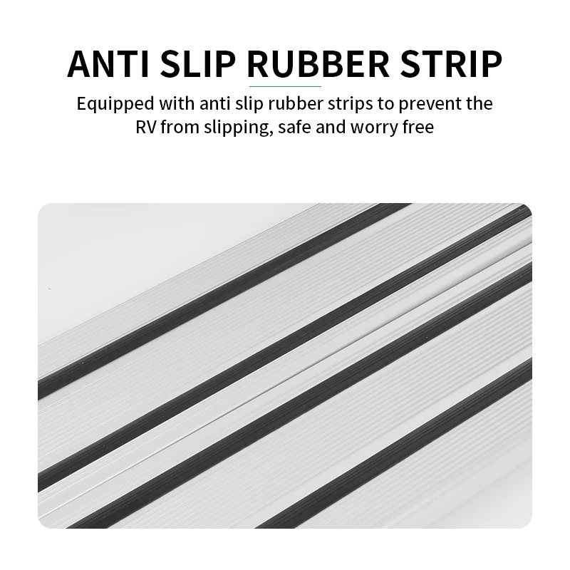 Gradino per Camper RV da 484mm con Luce LED, Antiscivolo, Manuale, Pieghevole a Doppio Strato per Roulotte, Campeggio e Rimorchi da Viaggio