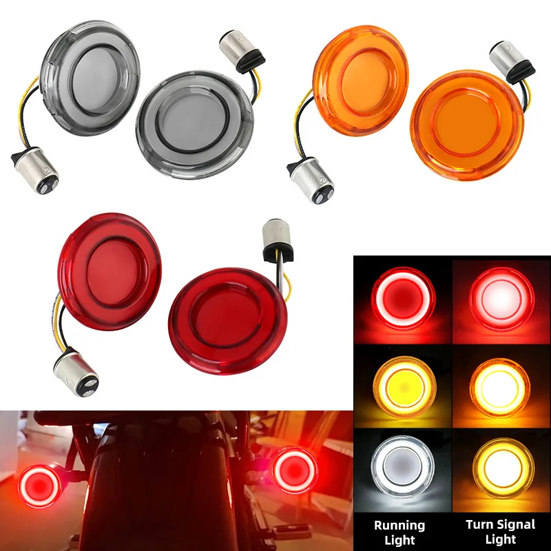 Motorcycle 1157 Front Turn Signal Bullet Light Conversion For Harley Touring Electra Glide Sportster XL883 1200 X48 72 Dyna