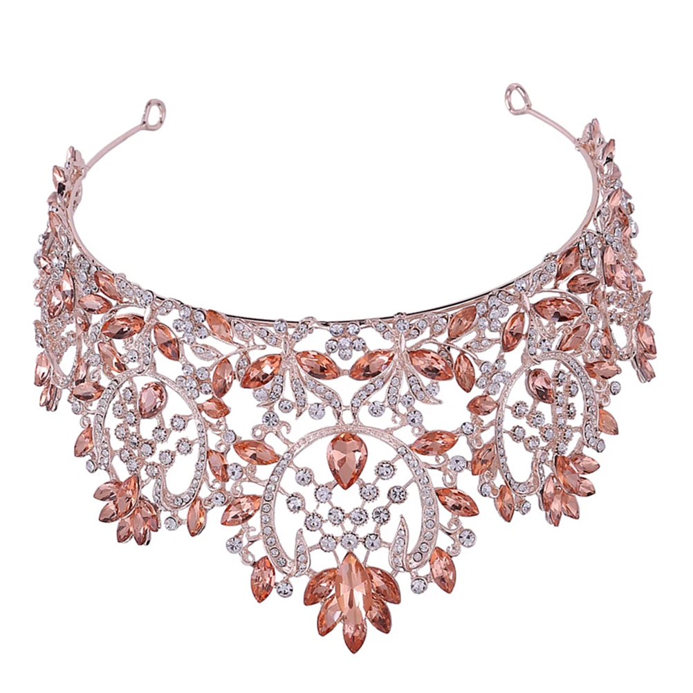 

Retro Bridal Crown Vintage Tiara Rhinestone Princess Wedding Headdress Cosplay Headpiece Costume Accessory Festival Decoration