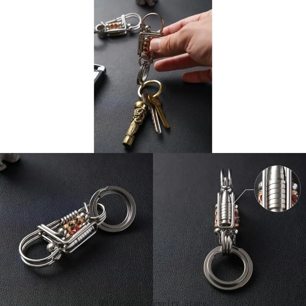 Daily Carry Keychain Clip With Round Ring and Silver Tone Finish D0UB
