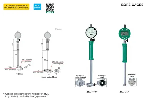 인사이즈 보어 게이지 2322-35AC 2322-160A 18-35-60-160mm