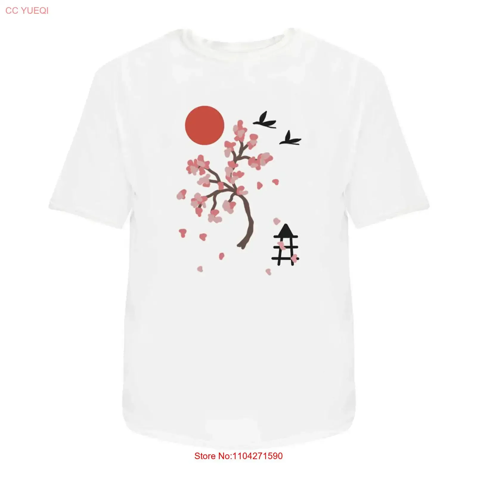 T-shirt 'A Tranquil Space' 100% coton S XXL TA055227 vintage délavé, polyvalent, légèrement décontracté, pour un usage quotidien, avec motif graphique