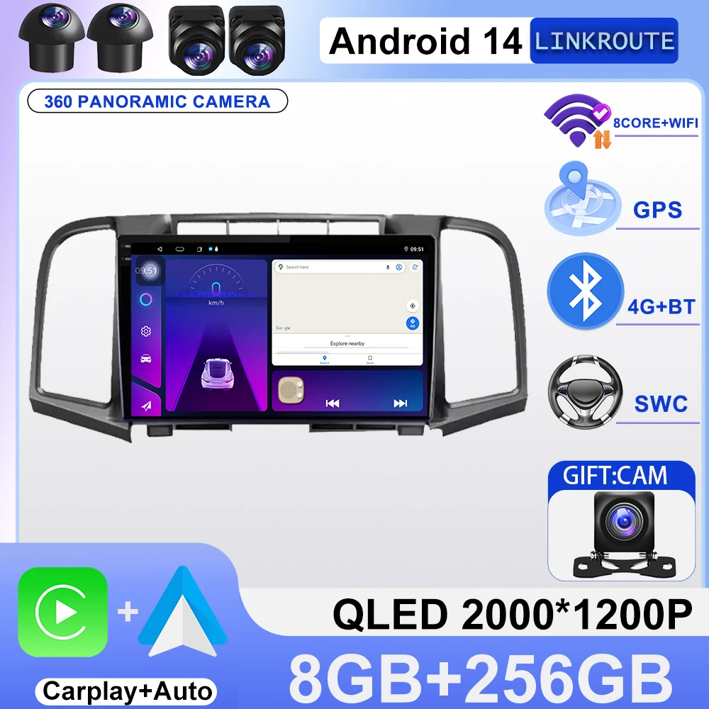 For Toyota Venza 2008 - 2016 Carplay Auto 4G+WIFI GPS Car Radio Navigation Multimedia Video Player Stereo BT Android 14