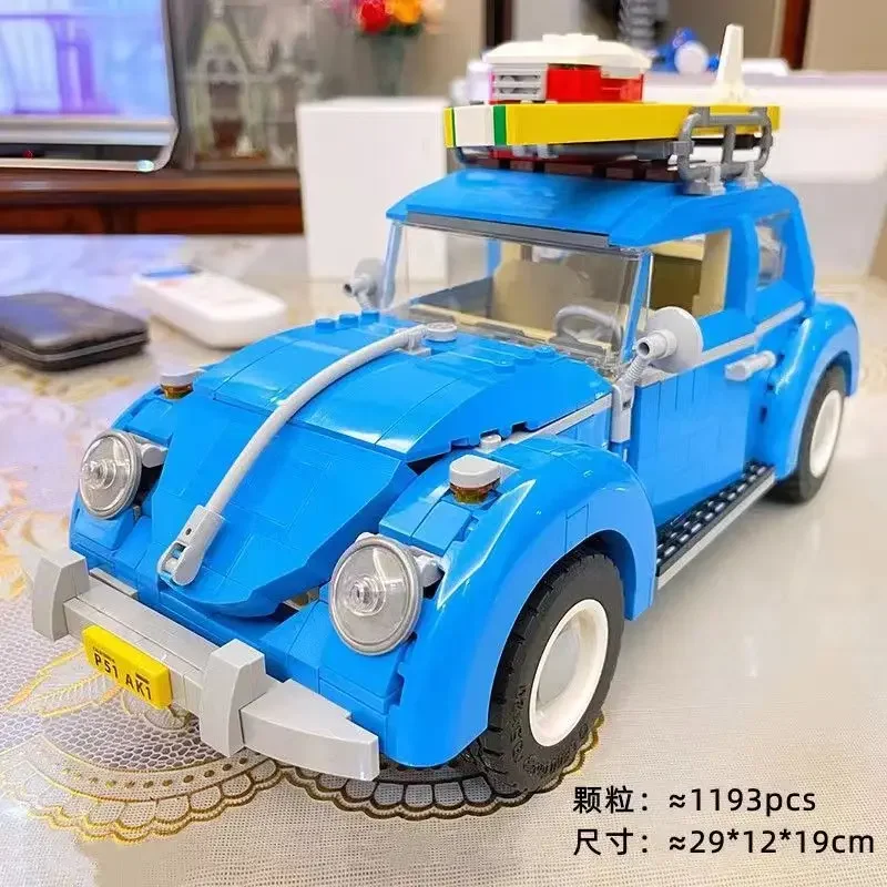 1193Pcs MOC Model Vehicle Bricks Technical Blue Classic Car Building Blocks Compatible 10252 Toys for Children Christmas Gifts