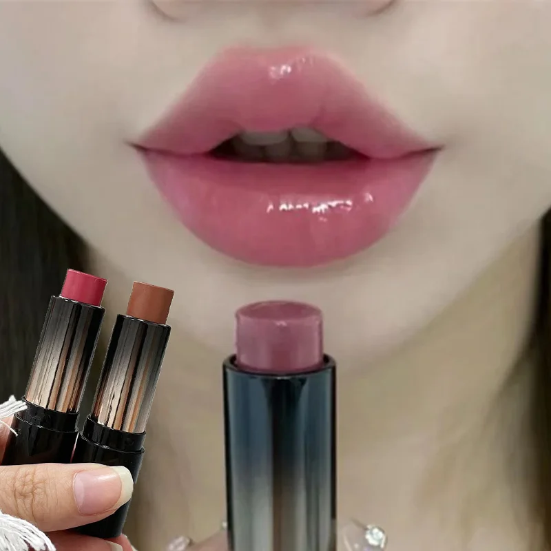 Lippenstift mit niedriger Sättigung, heller Lippenstift, nackte braune Farbe, langanhaltender, feuchtigkeitsspendender Wasserspiegel-Lipgloss, natürlicher Rouge-Balsam-Make-up-Stick