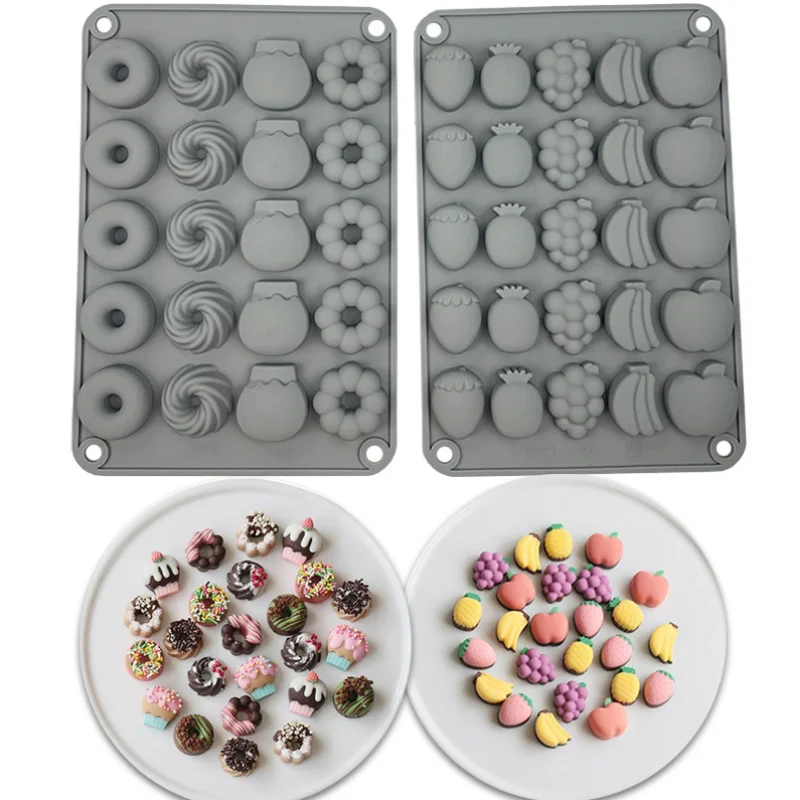 

Doughnut Silicone Chocolate Mold Fruit Fudge Candy Biscuit Jelly Baking Mould Cake Decor Ice Tray Soap Candle Making Tool Gifts