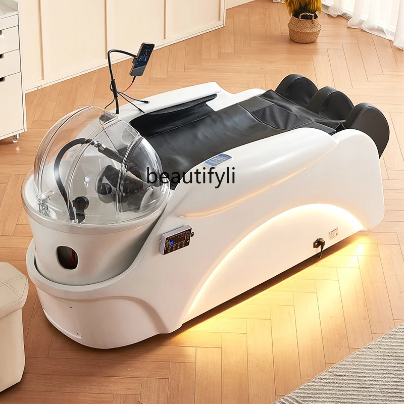 

Electric intelligent massage shampoo bed Barber shop Beauty salon Head therapy water circulation fumigation bed