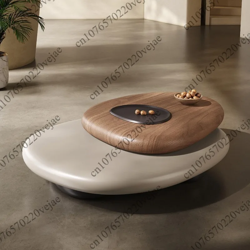 

Дизайнерский вращающийся журнальный столик из гальки, короткая итальянская гостиная, домашний дизайнер, креативная журнальная вкладка специальной формы для маленькой квартиры