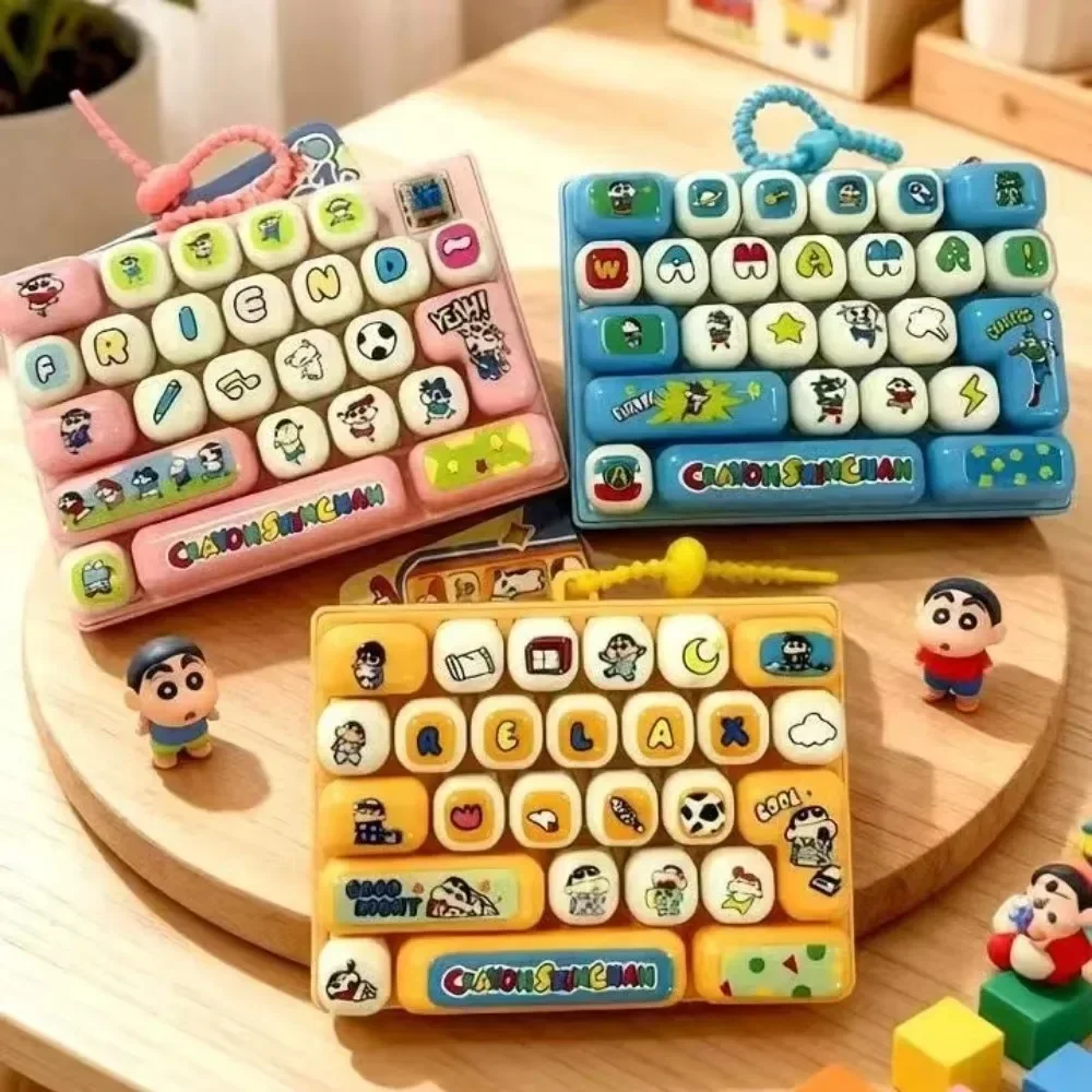 HOT! 26Key Crayon Shin-chan Keychain Clicker Keychain Bag Pendant Shin Chan 26-key Keyboard Clicker Toys Anti Stress 26키 키보드 클리커