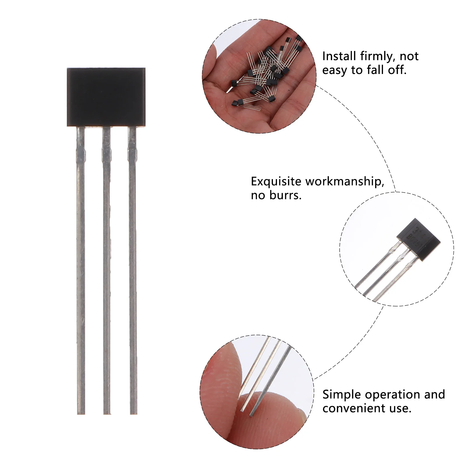 

25pcs Hall Effect Sensor Durable Environmental Protection Material Resistant Easy Installation Home