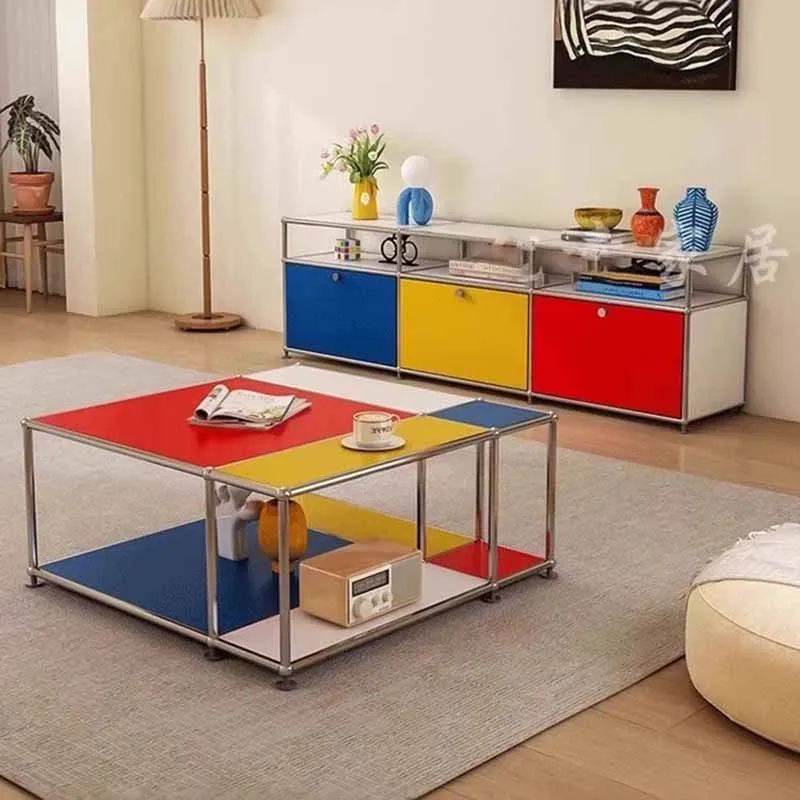 Organizer Modern Coffee Table Customizable Trendy Entertainment Couple Lazy Cabinets Designer Meuble De Rangement Home Furniture