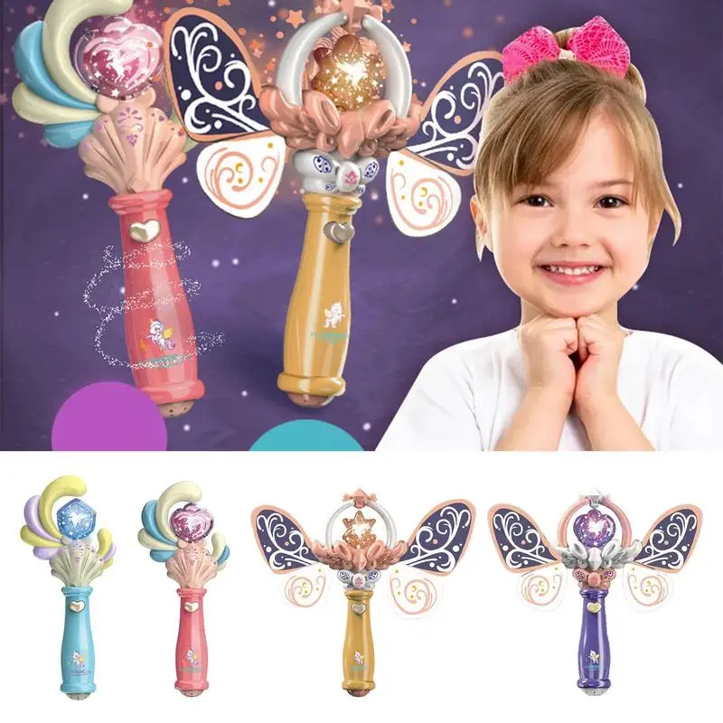 Fairy Wands Butterfly Shell LED Light Up Kids Wand with Music Interactive Performance Toy Fairy Costume Props Kids Girls Gifts