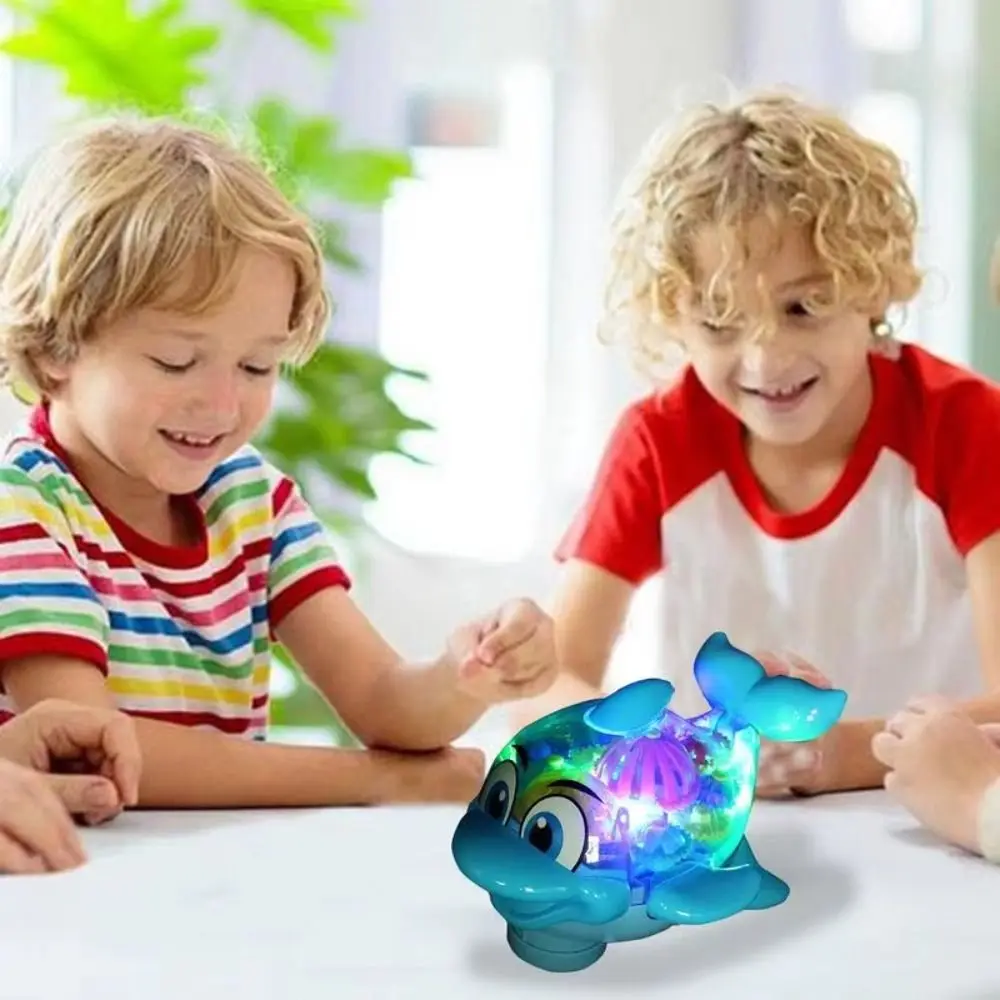 Jouet dauphin lumineux LED, musique légère, équipement mécanique Flexible, créature marine, jouet d'apprentissage éducatif précoce