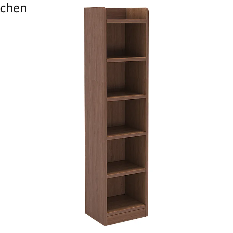 LXC Solid Wood Bookshelf Floor-standing Storage Rack Home Living Room Corner Storage Narrow Gap Cabinet Simple Bookcase