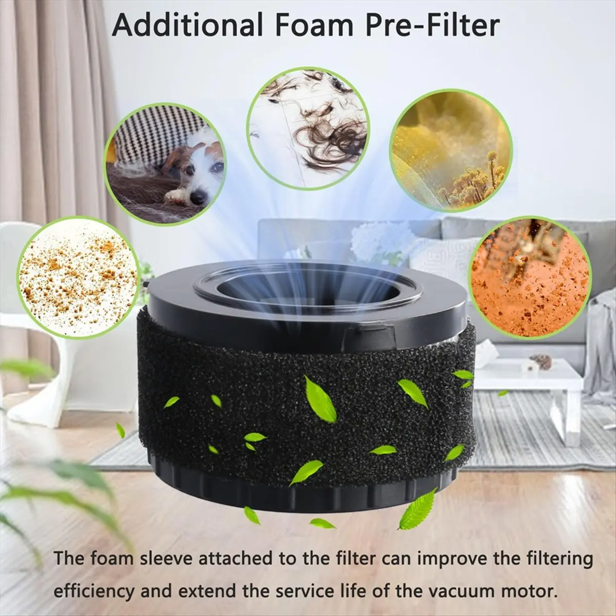 

4 шт. HEPA-фильтры DC5151H для пылесосов DC5151H, DC515, DCV517, DCV517B для сухой и влажной уборки, с 8 шт. поролоновых фильтров-накладок 【A73 AcePro】