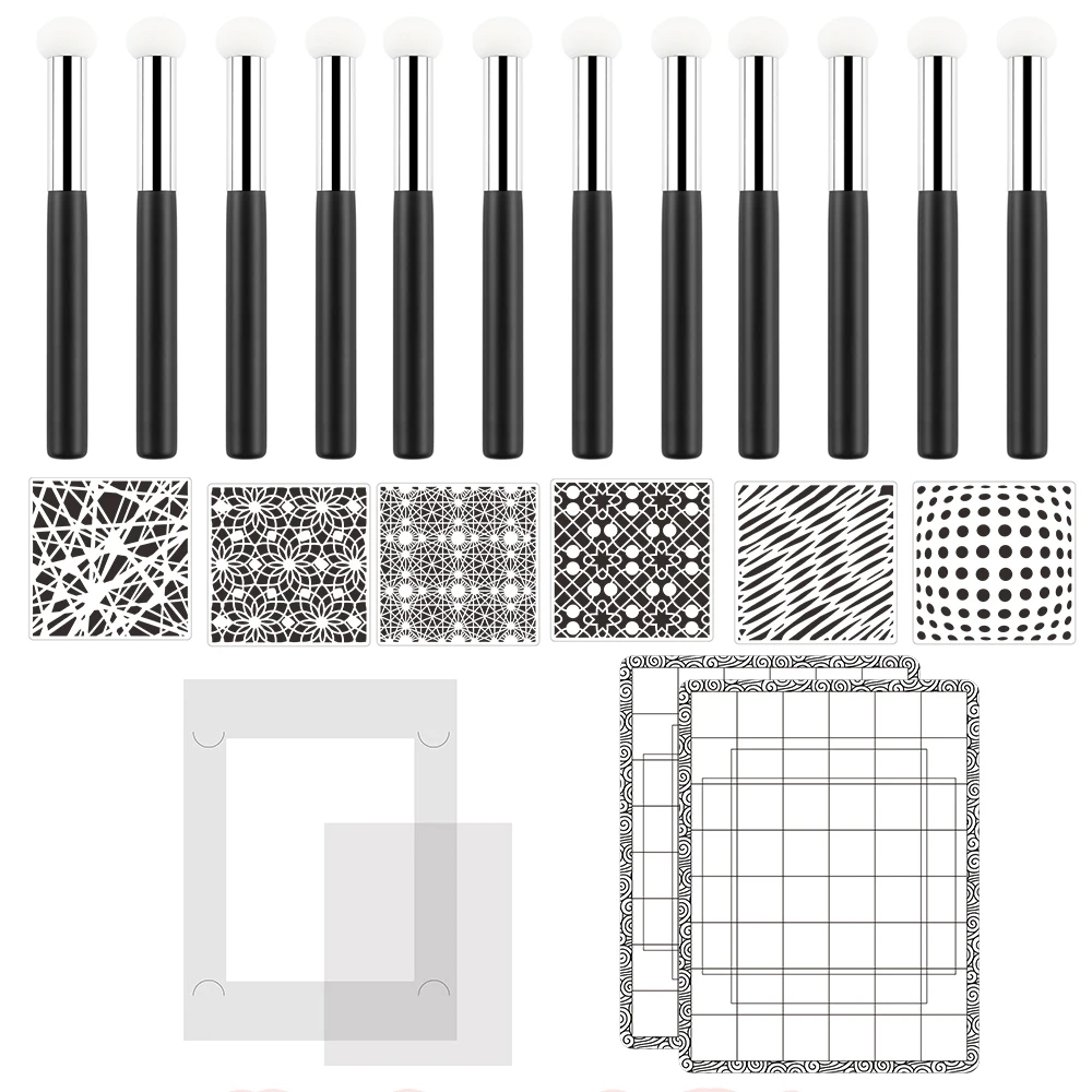 

Bundle Sponge Applicators Stick and Stamp Blending Buddy Water Media Mat for Inking Paper Crafts Stencils Coloring Project 2023