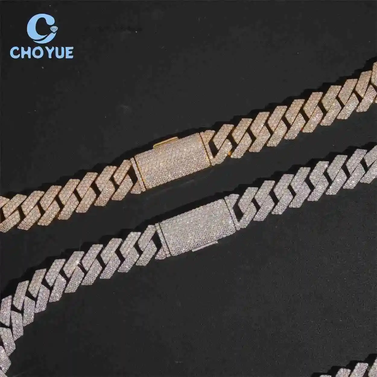 Luxury 16MM Iced Out VVS Moissanite Diamond Cuban Link Chain 925 Sterling Silver Hip Hop Style Trend Jewelry Necklace.
