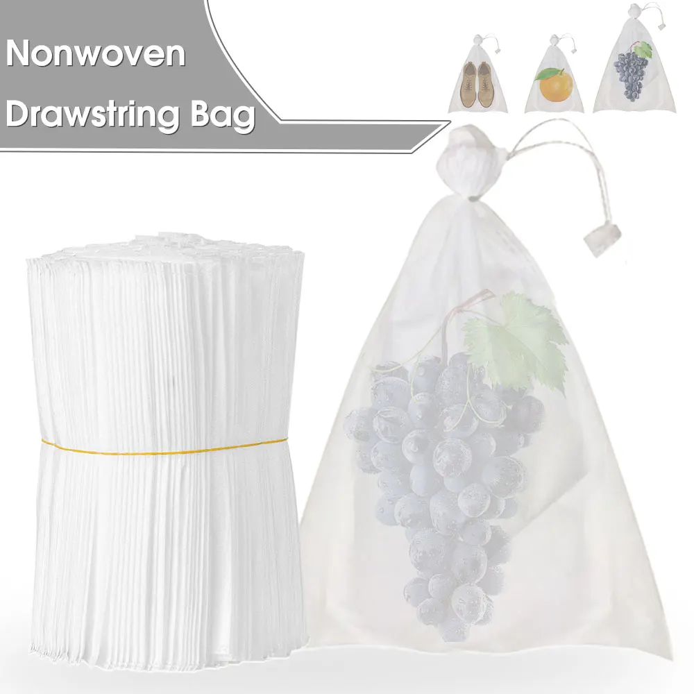 

Non-woven Drawstring Bag for Garden Orchard Fruit Pitaya Vegetable Apples Protective Bagging Multiduty Home Fabric Storage Pouch