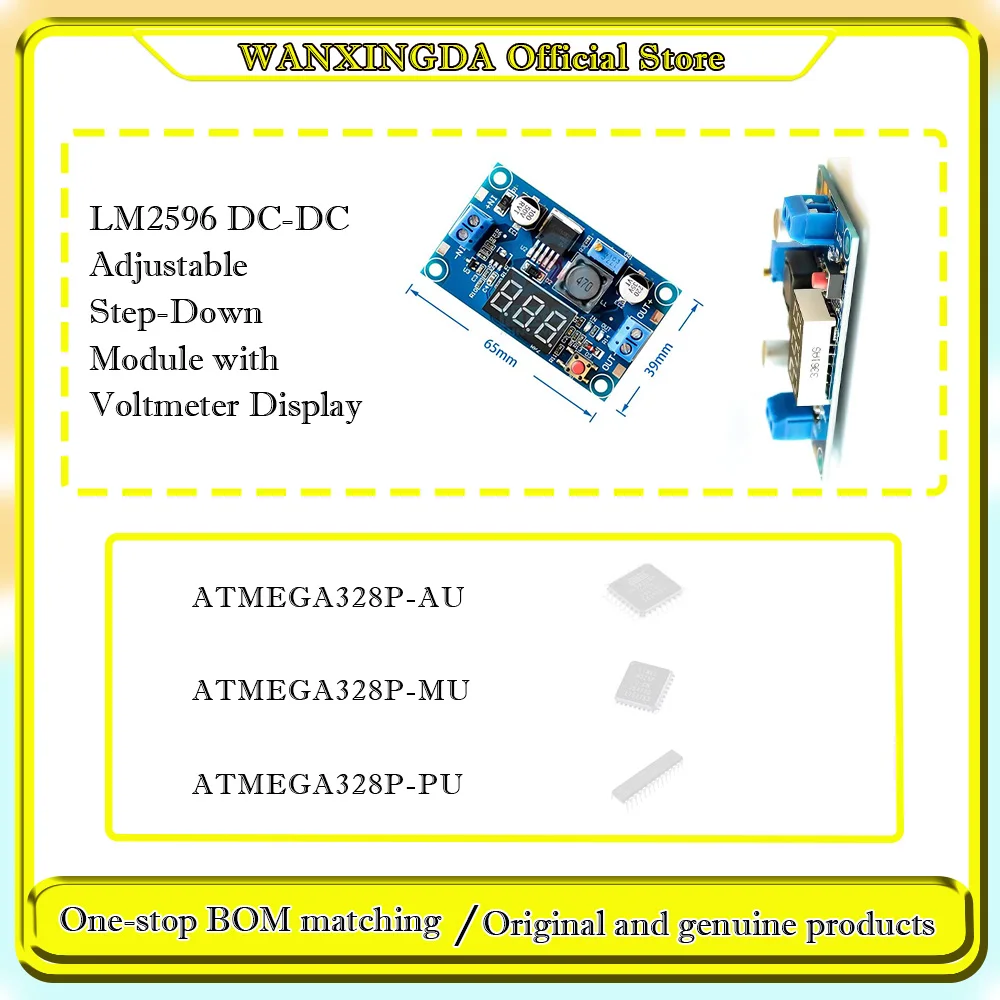 

ATMEGA328P-AU ATMEGA328P-MU ATMEGA328P-PU LM2596 DC-DC Adjustable Step-Down Module with Voltmeter Display