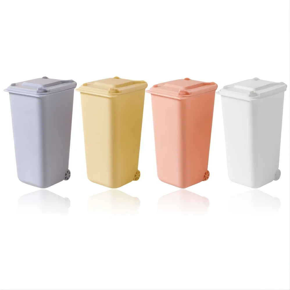 1pc Mini Garbage Can Pencil Holder Containers Desktop Organizer PP