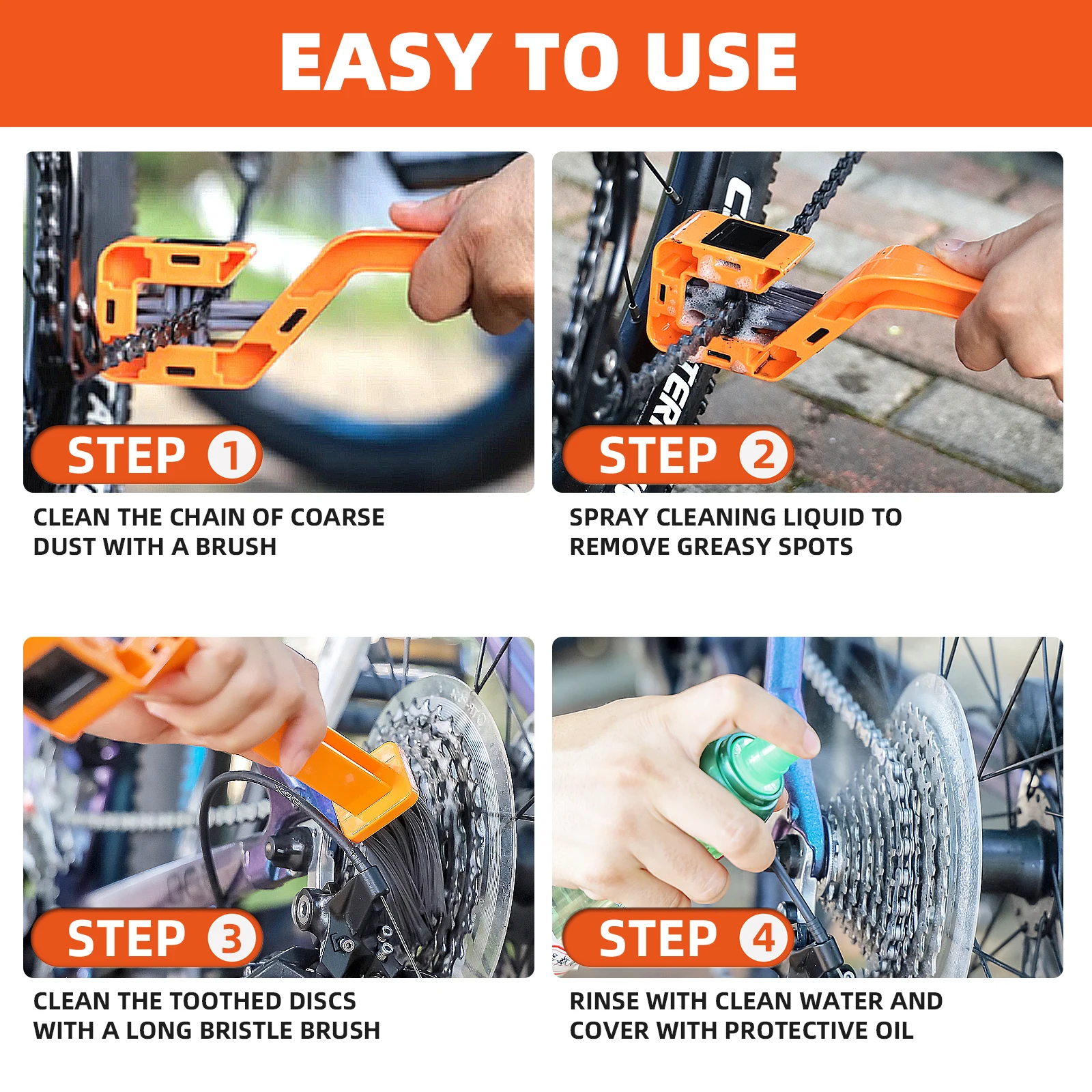 دراجة نارية لوبان فرشاة متعددة الوظائف سلسلة غسل فرشاة سلسلة فرشاة تنظيف أداة سلسلة دراجات غسالة دولاب الموازنة فرشاة #4