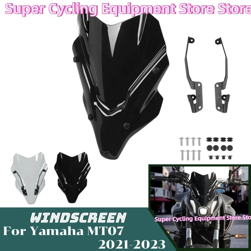 

for MT-07 Windshield Windscreen for Yamaha MT07 2021-2024 2023 MT 07 Motorcycle Front Wind Deflector Screen Shield Accessories