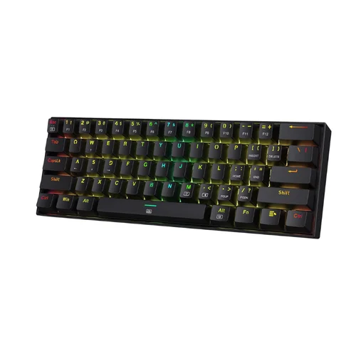 Redragon K630 Dragonborn Teclado para juegos RGB con cable 60% intercambiable en caliente, teclado mecánico compacto de 61 teclas