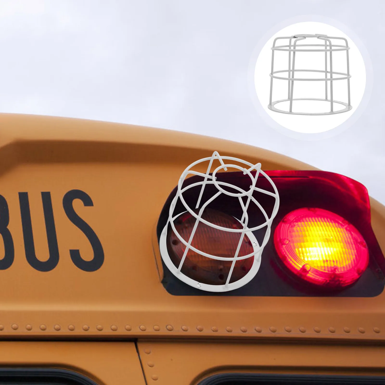 

School Bus Warning Lights Explosion-proof Iron Cage Cover Protective Mesh Guard Driving Safety Sprinkler Covers