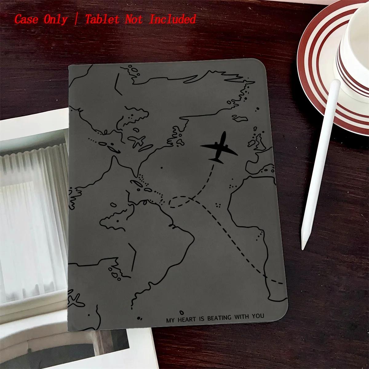 

Plane Printed iPad Case with Pen Slot - Simple Fresh Style Book Design for Pro/Air 5 4/iPad 10/Mini 5