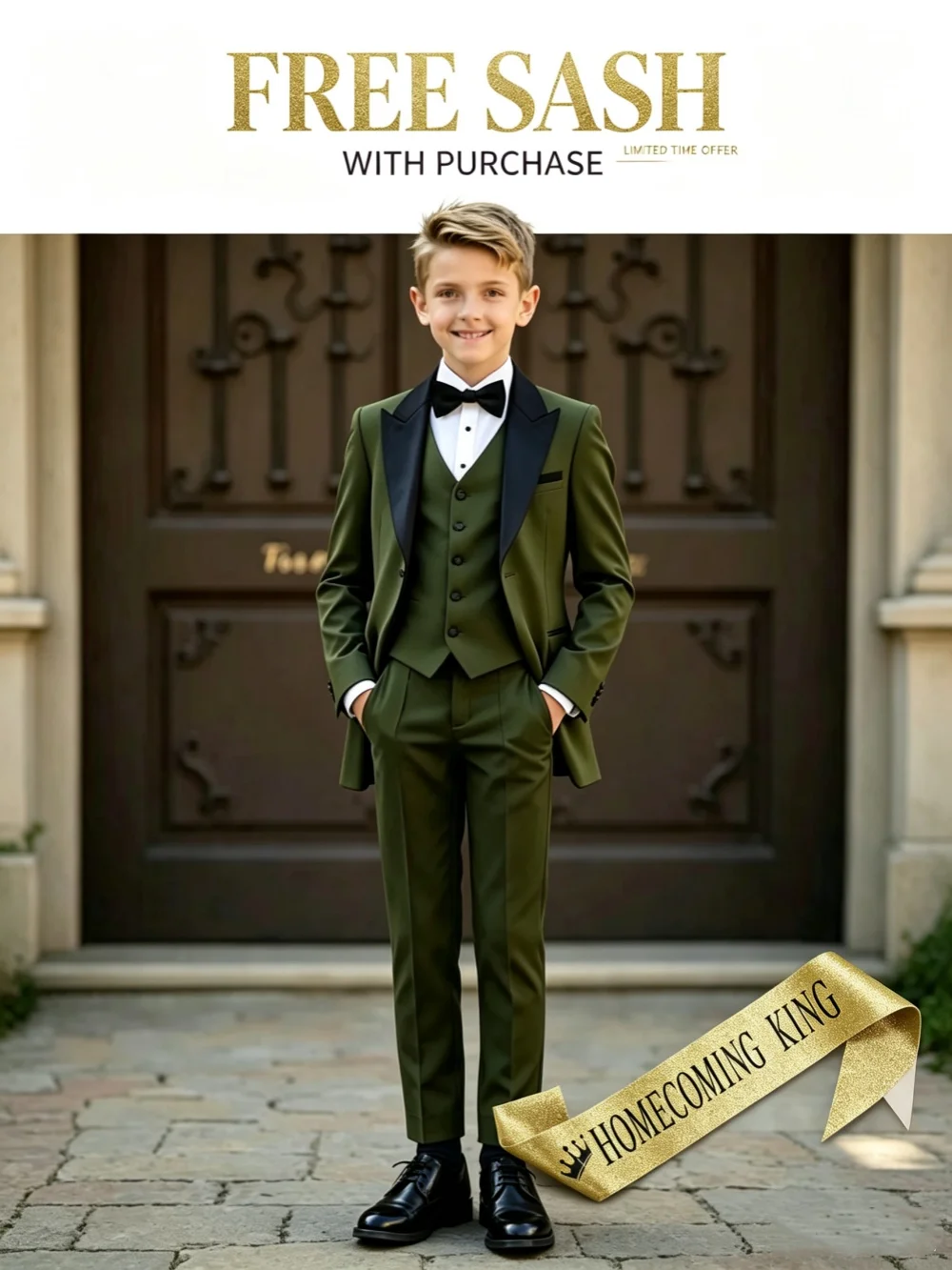 Fast Delivery Boys Homecoming Suit Set 3 Pieces 2-20T,Elegant Formal Kids Slit Fit Suits Banquet Party Wear,Plus Size Tuxedo