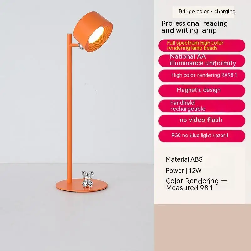 Magnetic Suction LED Reading Lamp Eye Care Cordless Wall Desk Lamp Portable Home Decor