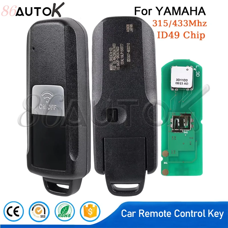 

Car Remote Control Key for YAMAHA TMAX530 TMAX560 T-MAX 530/560 2016-2021 Motorcycle ID49 Chip 315/433Mhz Smart Auto Key Fobs