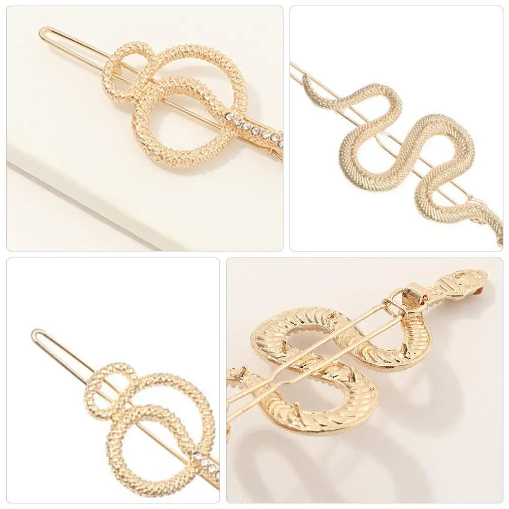 

Snake Shape Hairpin 3 Pcs Metal Accessories Durable Fashion Wear Party Hairstyle Creative Hairclip Girl Headpiece