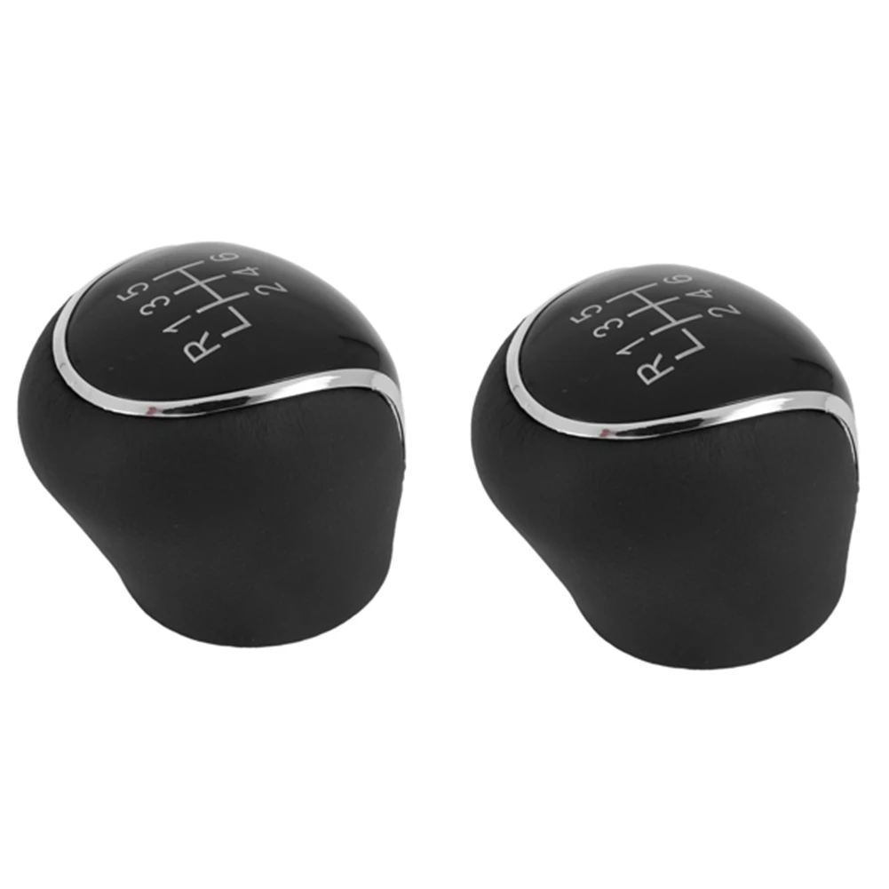 6 Speed Car PU Leather Gear Shift Knob Shift Lever for Mondeo IV C-MAX Transit Focus MK3 MK4