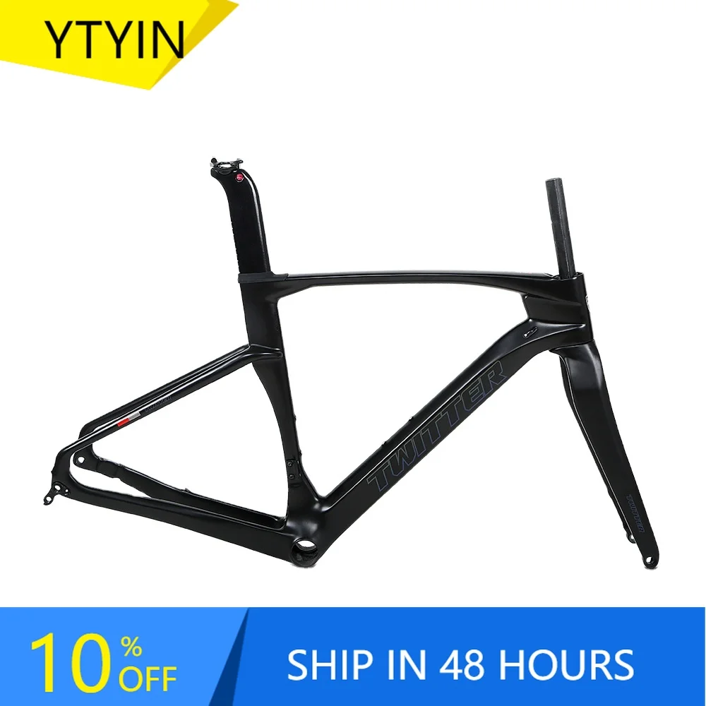 

YTYIN Factory Direct Cheap Sale Carbon Fiber Road Bicycle Frame 700C Tire Carbon Road Bike Frame Disc Brake Bike Frame for Adult