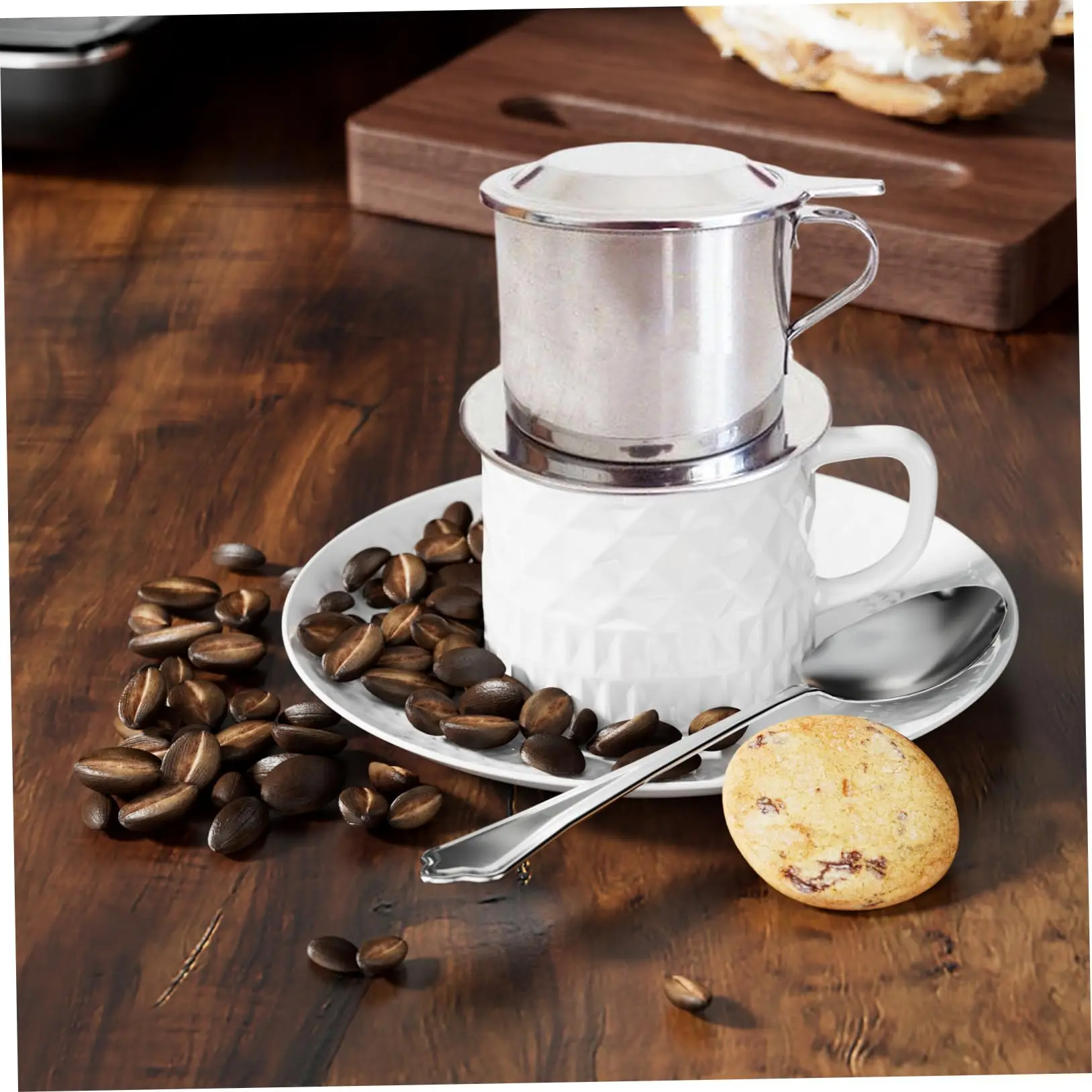 Traditional Vietnamese Phin Coffee Filter,Stainless Steel Drip Coffee Maker,Hand Brew Pour Over Coffee Dripper,Ideal Coffee Gift