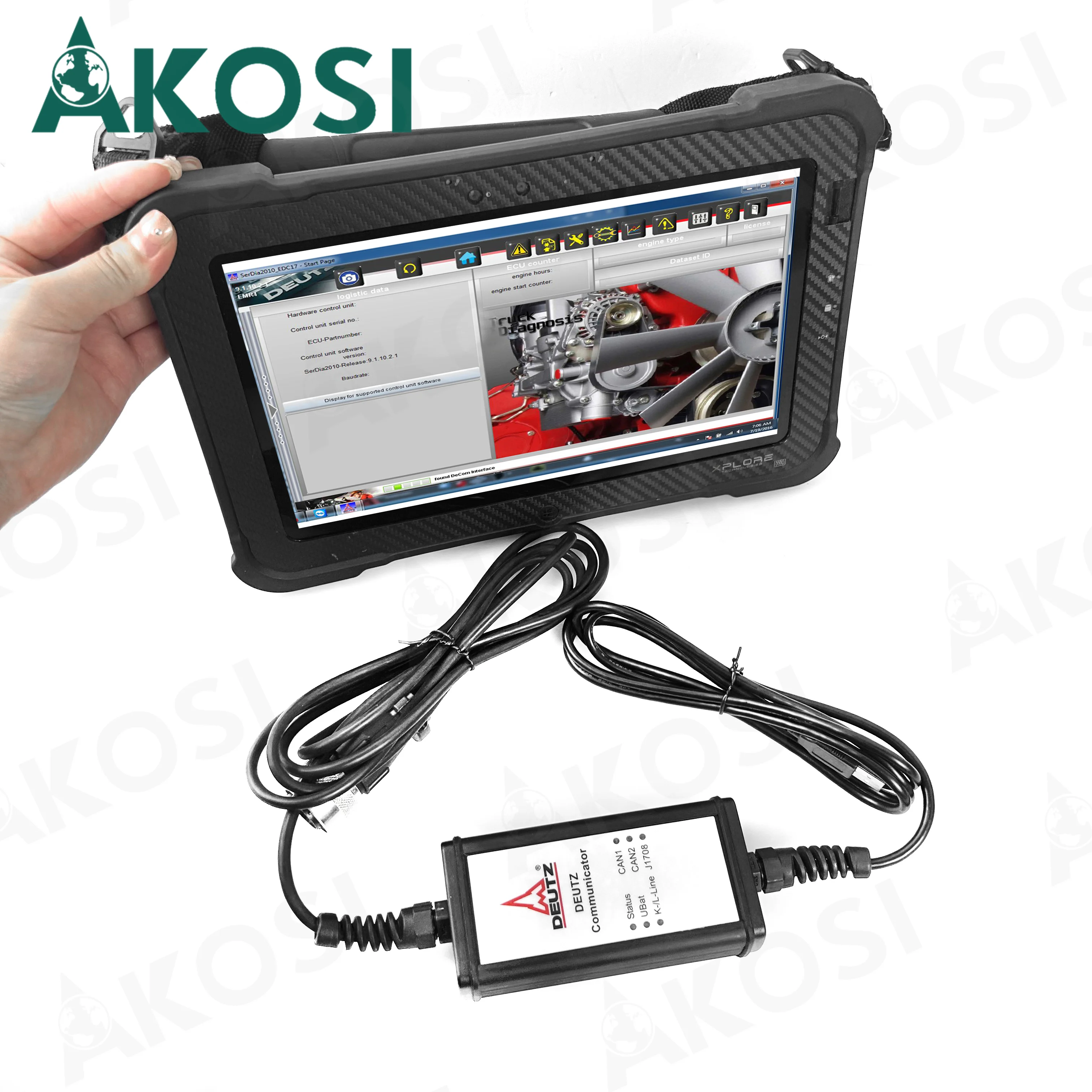 

for DEUTZ DIAGNOSTIC KIT for DEUTZ DECOM Diagnosis Scanner with For Deutz SerDia for Deutz controllers EMR2 with Xplore tablet