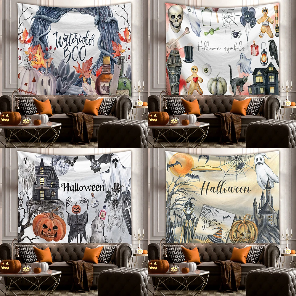 

Home Decor Halloween Printed Tapestry Festive Atmosphere Room Wall Background Fabric Cloth