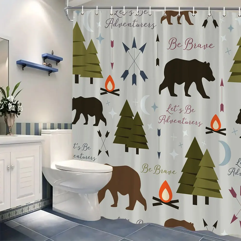 An Adventure Awaits Shower Curtain: Transform Your Bathroom into a Wild Frontier with This Stunning Design Featuring