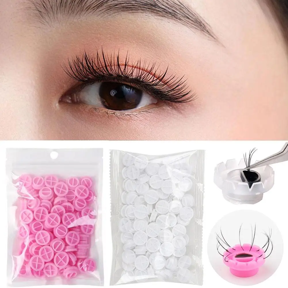 Eyelashes Blossom cup eyelashes glue holder Disposable plastic Stand Quick Flowering For Eyelashes Extension Makeup Tools O9F0