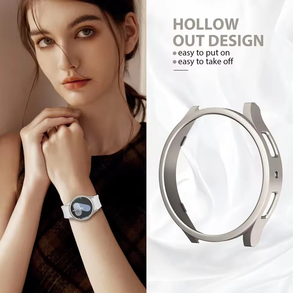PC-Schutzhülle für Samsung Galaxy Watch 7, 40 mm und 44 mm, Zubehör, Rahmen, stoßfeste Schutzhülle, Galaxy Watch7, Smartwatch-Hülle. – Detail 6