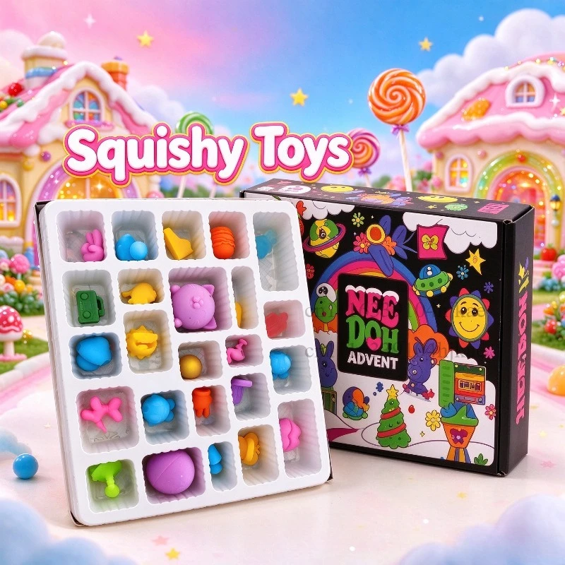 NeeDoh Fidget Toy Advent Calendar 24 Days Mystery Surprise Blind Box Stress Relief Squishy Toy Xmas Holiday Present view 5