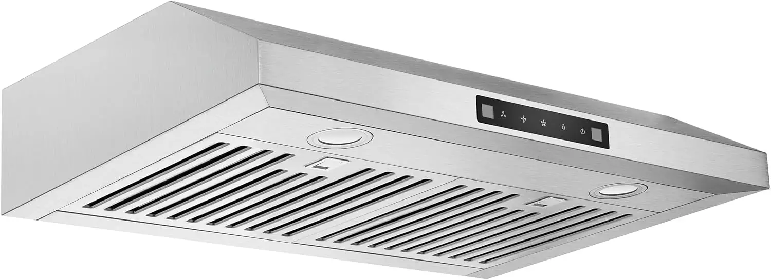 30 Inch Under Cabinet Range Hood with 600CFM, Kitchen Vent Range Hood for Convertible Vent