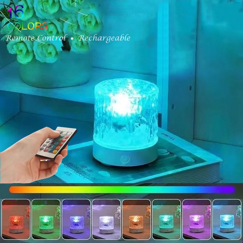 Rgb 16 Colors Water Ripple Atmosphere Light Remote Control Dynamic Flame Starry Sky Romantic Bedroom Decor Projection JJ1952