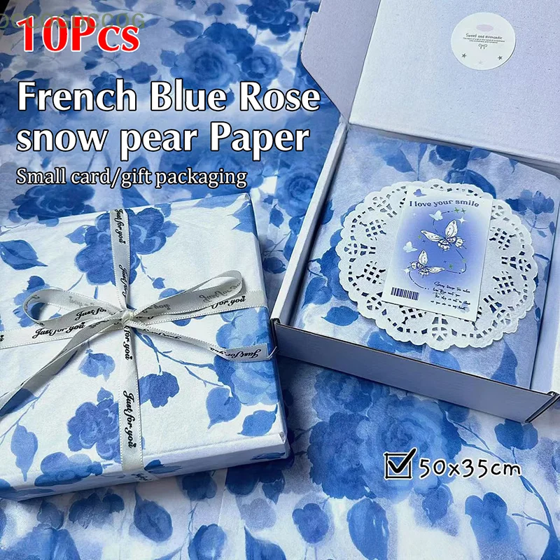 

10pcs Blue Rose Sydney Paper French Style Gift Bouquet Flower Wrapping Paper Flower Wrapping Paper Cake Baking